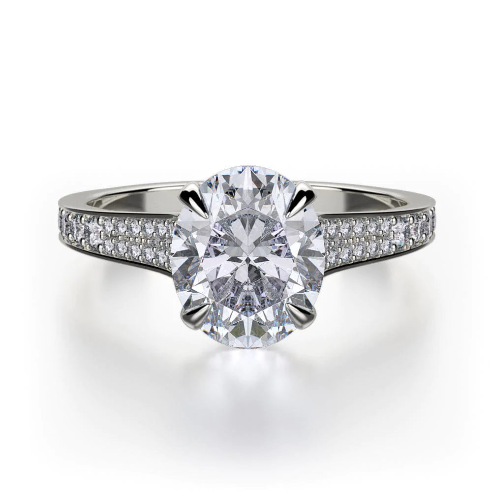 Oval stone engagement rings-Crown R743-3