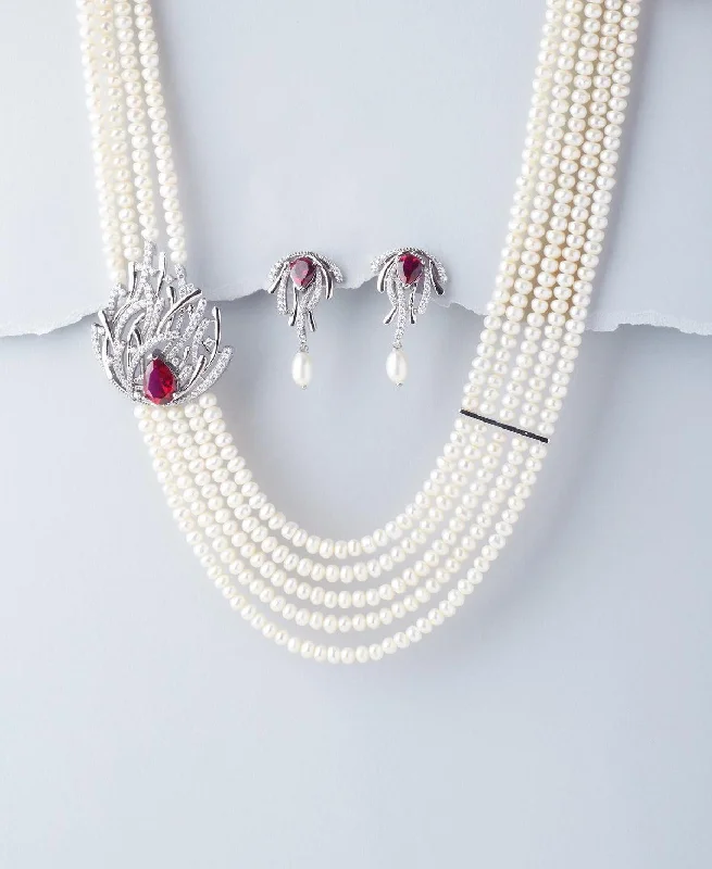 Vine weave necklaces-Exquisite Real Pearl Necklace Set