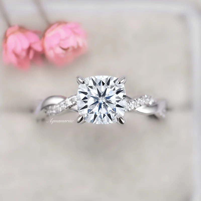 Cord-inspired engagement rings-Sophia White Sapphire Ring- Sterling Silver