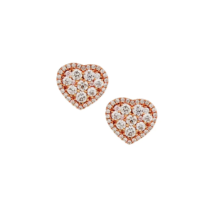 Cool wood earrings-HEART-SHAPED DIAMOND EARRINGS