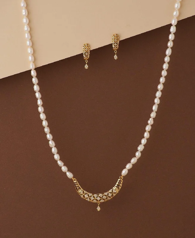 Simple cross necklaces-Elegant Real Pearl Necklace Set