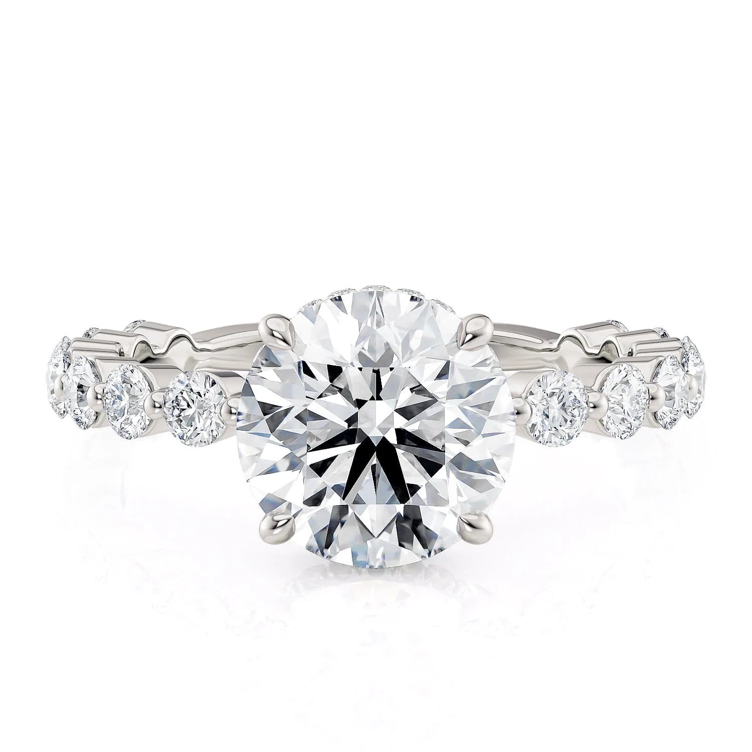 Pure crystal engagement rings-Crown R790-2