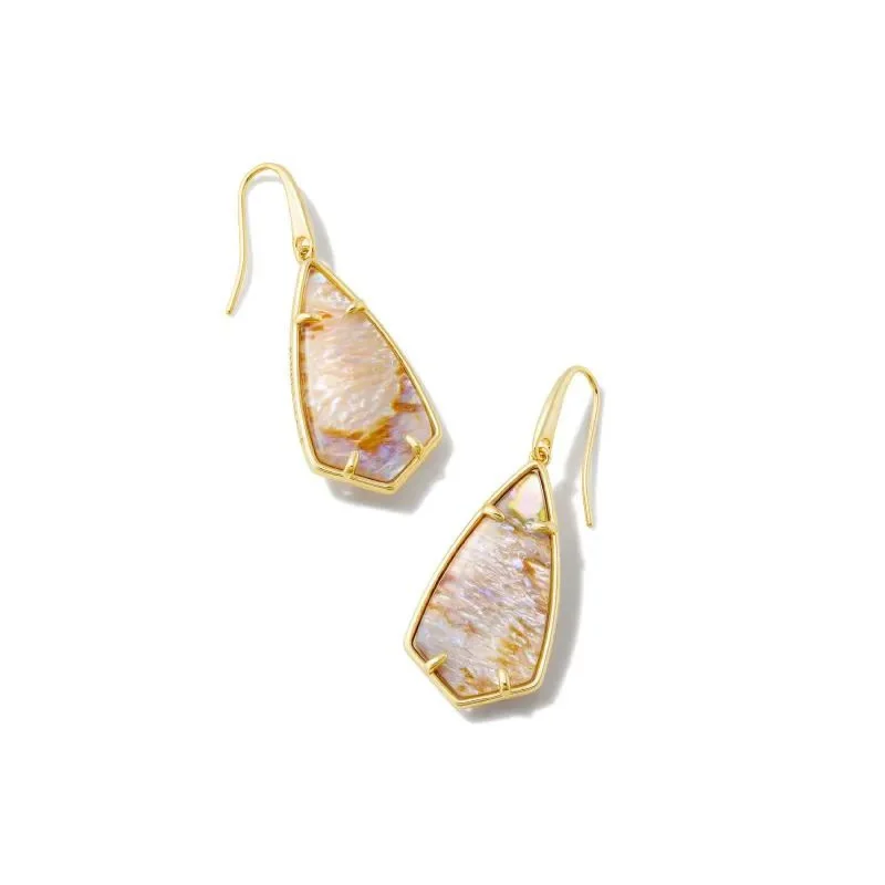 Topaz stud earrings-Kendra Scott | Camry Gold Drop Earrings in Iridescent Abalone