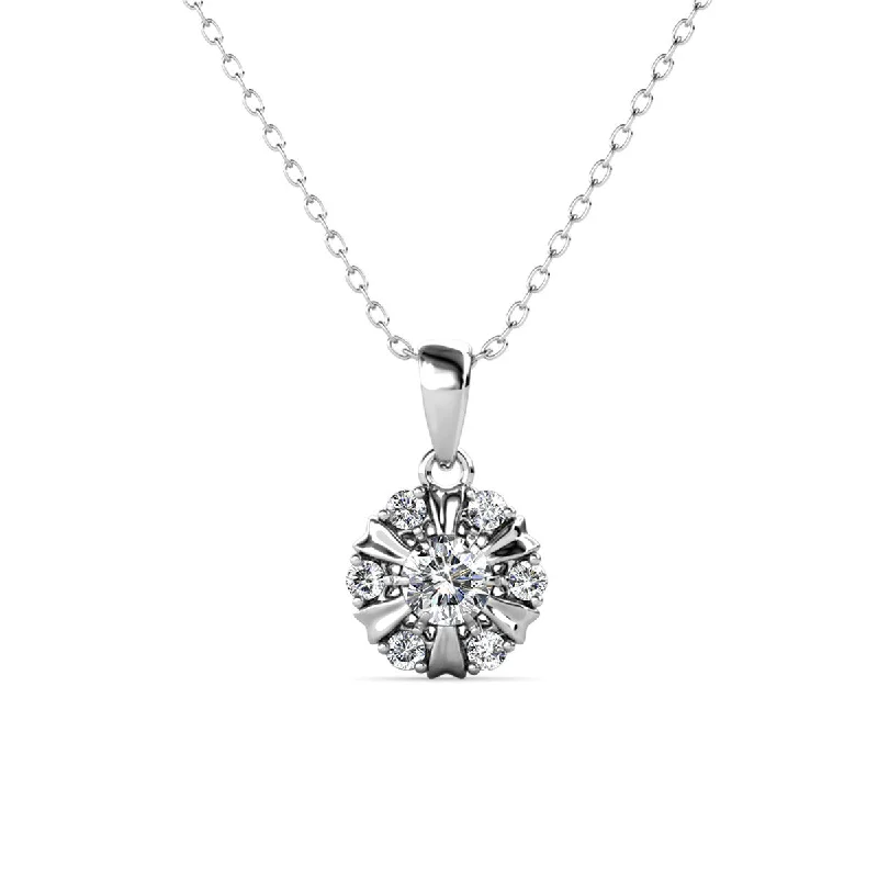 Oval shape necklaces-Millie 18k White Gold Plated Necklace with Swarovski Crystals