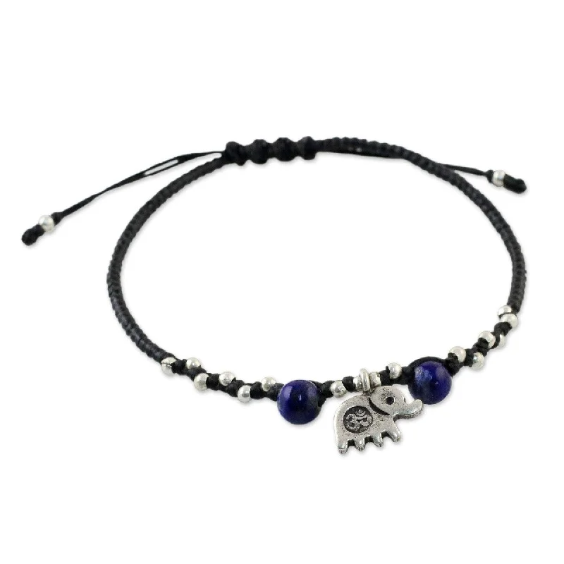 Topaz gem bangles-NOVICA Spiritual Elephant, Lapis lazuli beaded bracelet