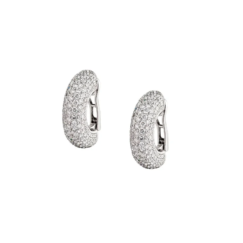 Curved design earrings-PAVÉ DIAMOND CHUBBY DIAMOND EARRINGS