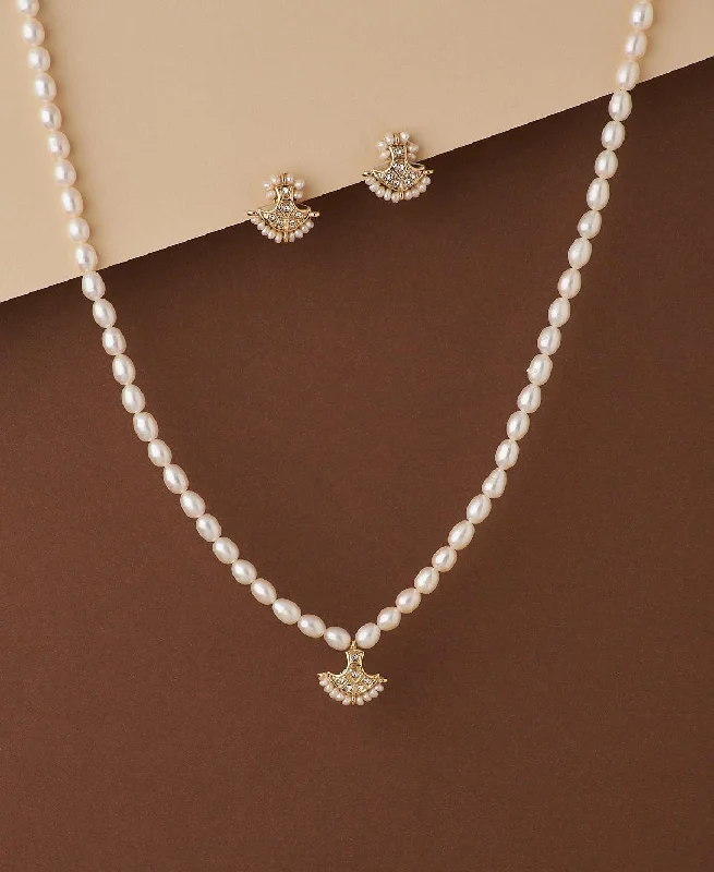 Stellar star necklaces-Elegant Real Pearl Necklace Set