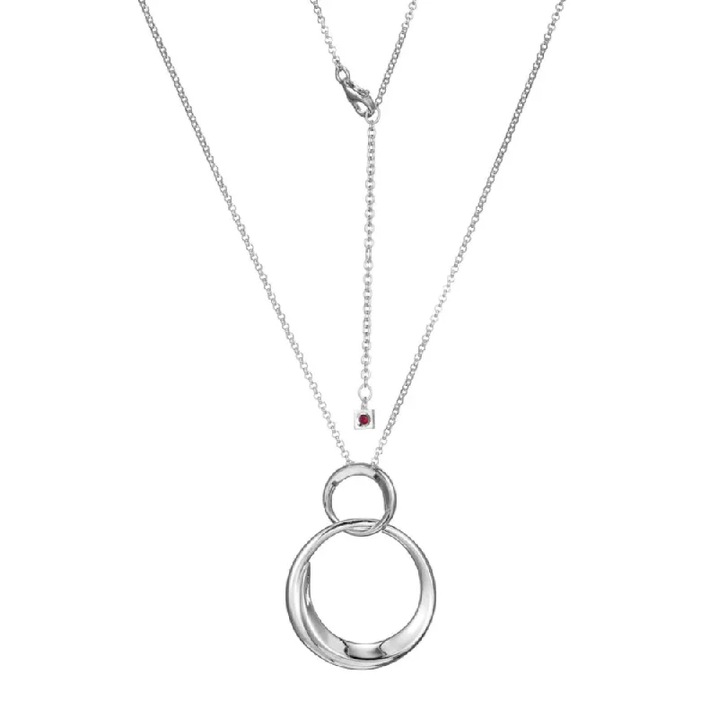 Multi-layer necklaces-Elle Swirl Collection Linked Circles Pendant Necklace