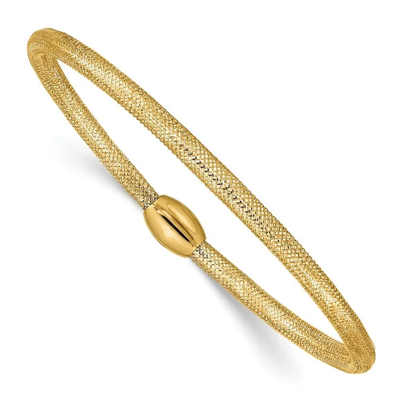 Chunky gem bangles-Curata 14k Yellow Gold Stretch Mesh Bracelet