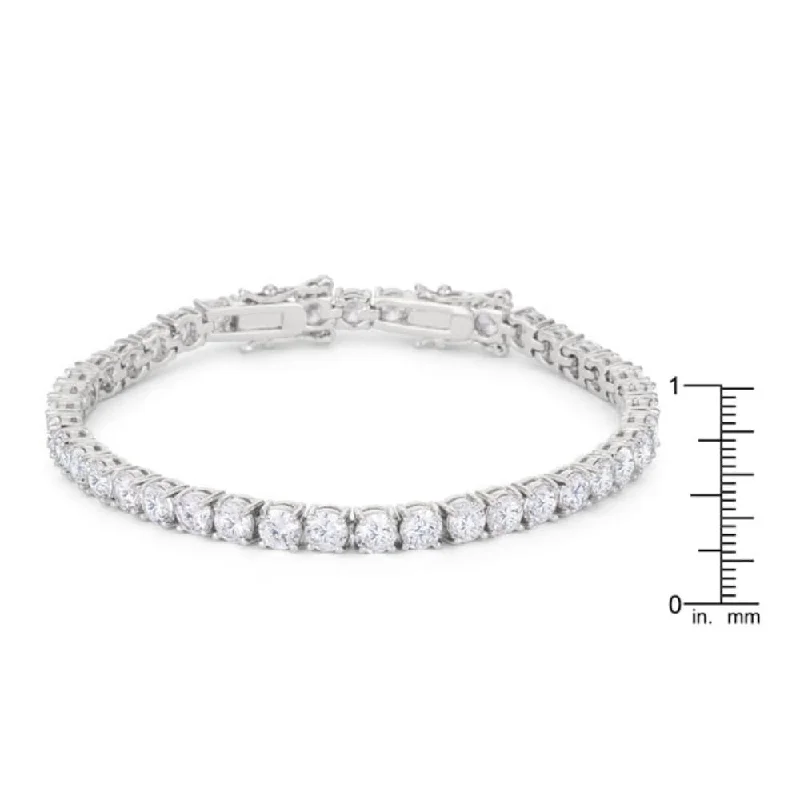 Reed weave bangles-Clear Cubic Zirconia Tennis Bracelet Timeless And Classic Women's Bracelet - 8 Inch