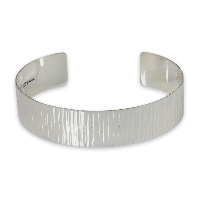 Stretch thread bangles-Handmade Sterling Silver 'Rain' Bracelet (Thailand)