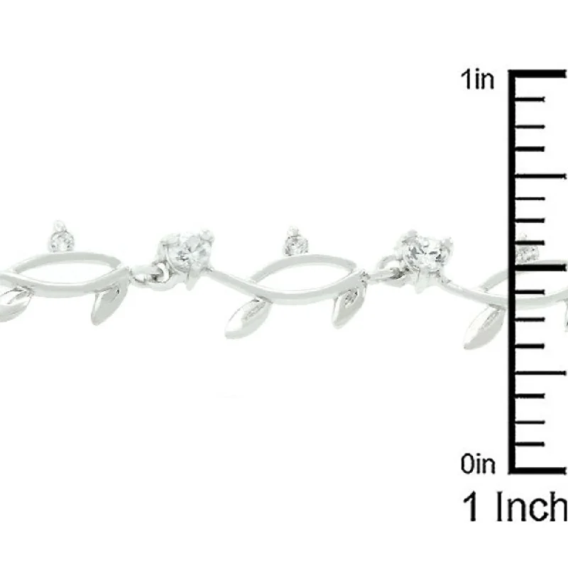 Bright link bangles-Cubic Zirconia Vine Bracelet Timeless And Classic Women's Bracelet - 7 inch