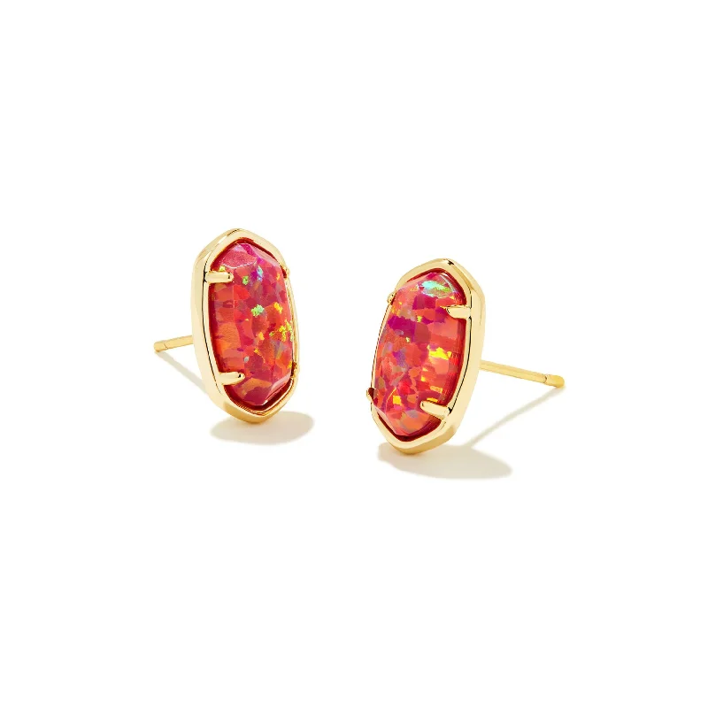 Tiny wing earrings-Kendra Scott | Grayson Gold Stud Earrings in Berry Kyocera Opal