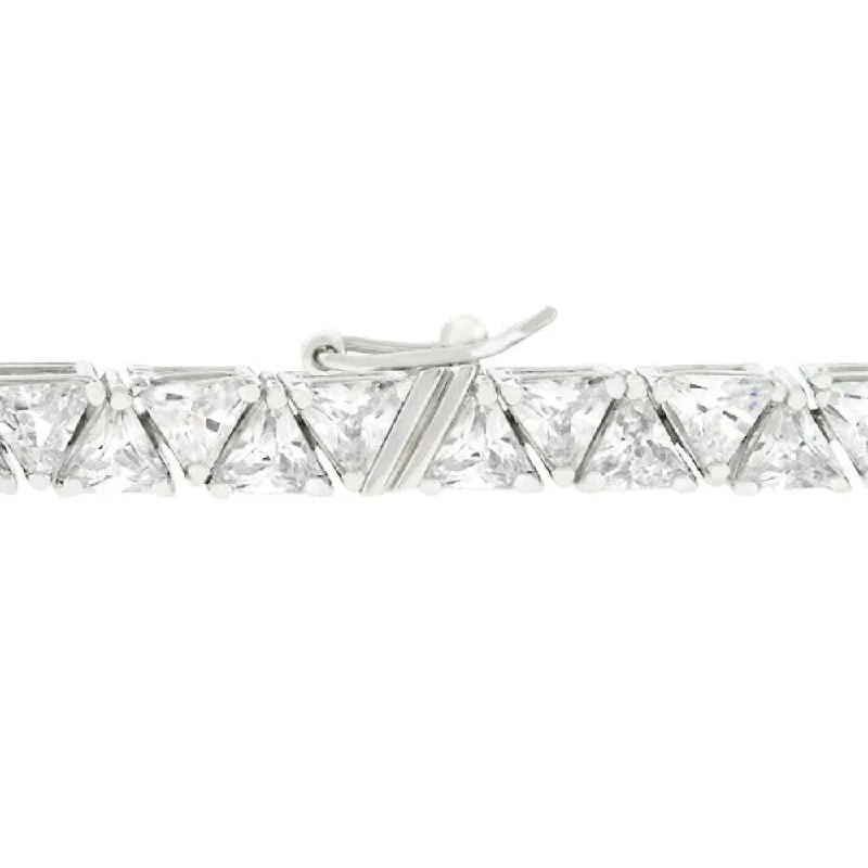 Tri-tone bangles-Divinity Tennis Remembrance Bracelet With Rhodium Plating - 7 Inch