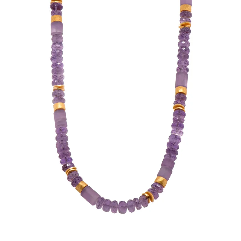 Elastic cord necklaces-Joyla Amethyst Adjustable Necklace