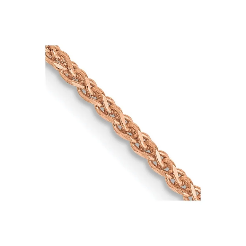 Cool wood bangles-Curata 14k Rose Gold Solid 7" 1.40mm Wheat Chain Bracelet 7 Inch