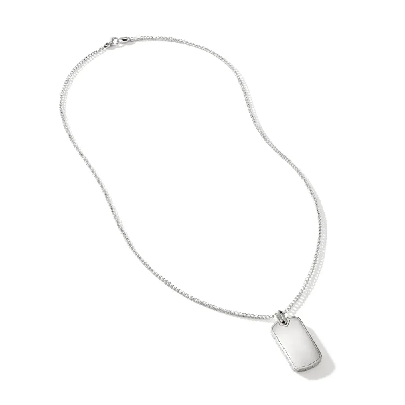 Flow shape necklaces-John Hardy Sterling Silver Tag Pendant Necklace