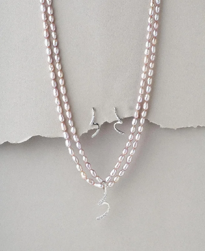 Floating gem necklaces-Elegant Real Pearl Necklace Set