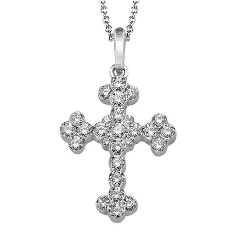 Vine weave necklaces-Simon G. 18k Diamond Cross Pendant Necklace