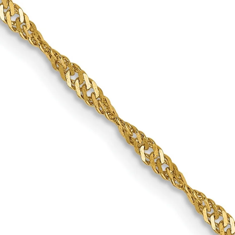 Heavy stone bangles-Curata 14k Yellow Gold Solid 2.25mm Singapore Chain Ankle Bracelet (Lobster-claw)