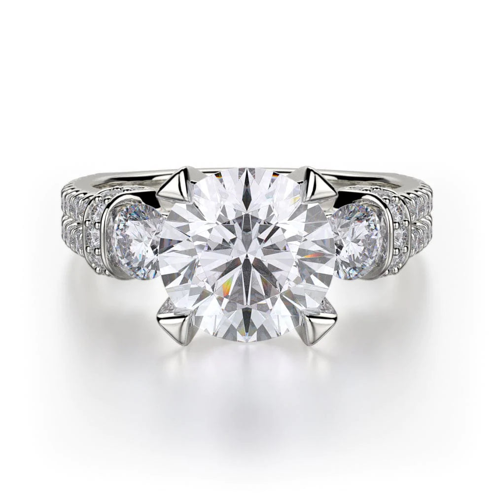 Flat knot engagement rings-Trinity R475-2