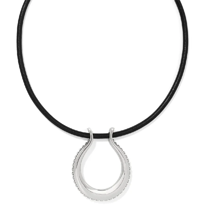 Twist clasp necklaces-Brighton Pretty Tough Arch Leather Necklace