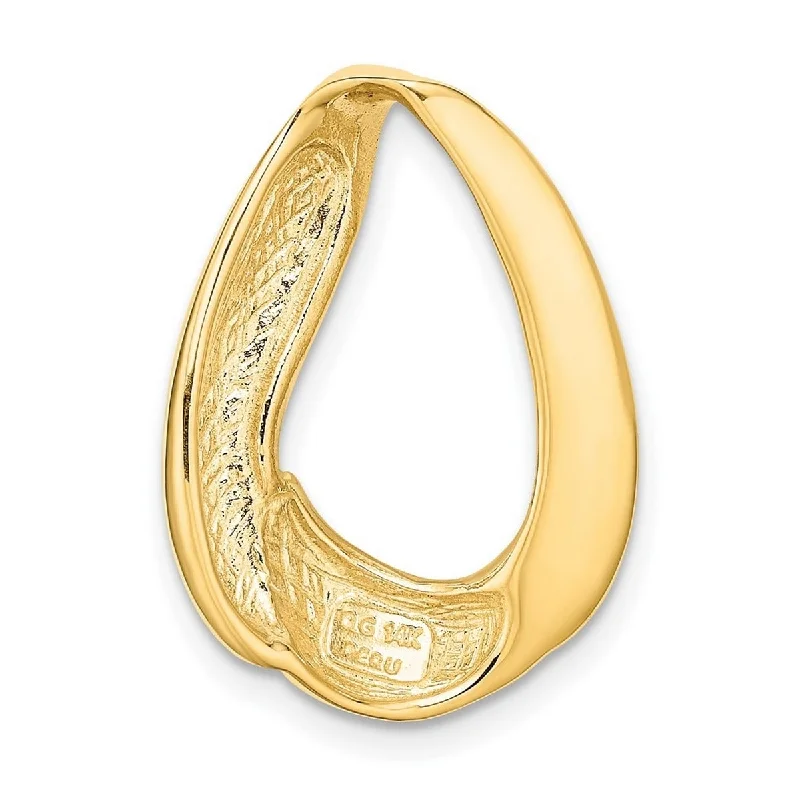 Thin filigree necklaces-Curata 14k Yellow Gold Solid Polished Oval Slide Necklace (16x24mm)