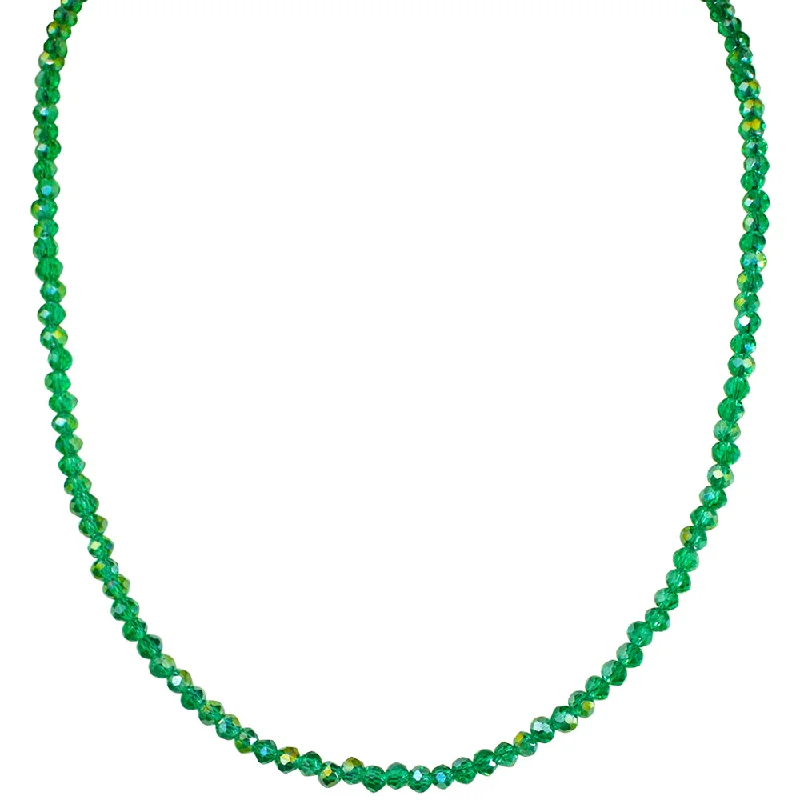 Thin enamel necklaces-Shimmer Bead 18" Necklace (Goldtone/Mermaid Azure)