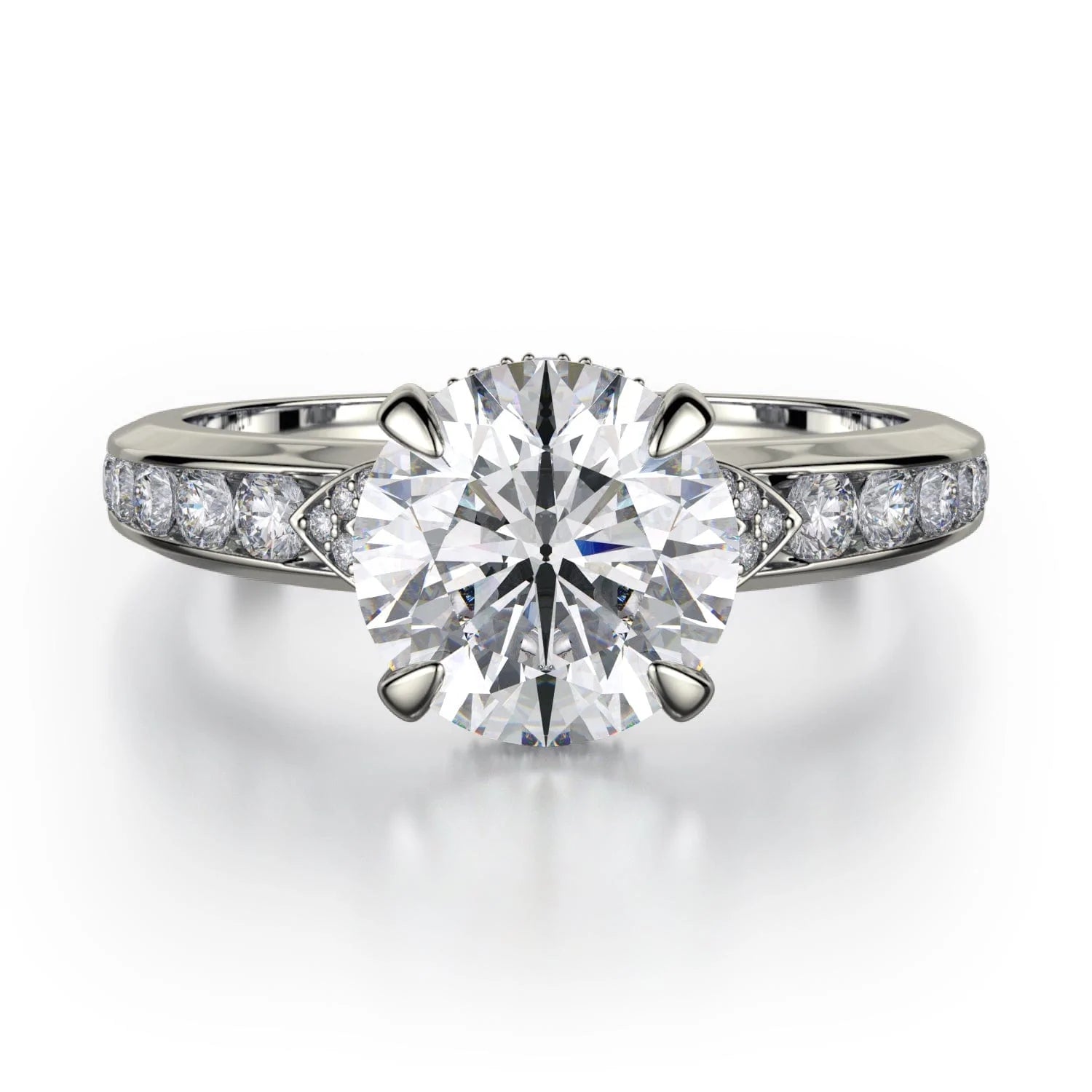 Blended metal engagement rings-Crown R748-2