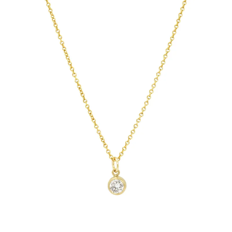 Worn style necklaces-Diamond Necklace - Gold Filled