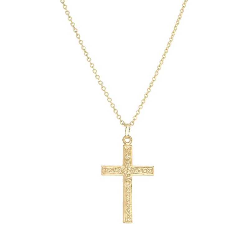 Floating gem necklaces-Cross Necklace - Large