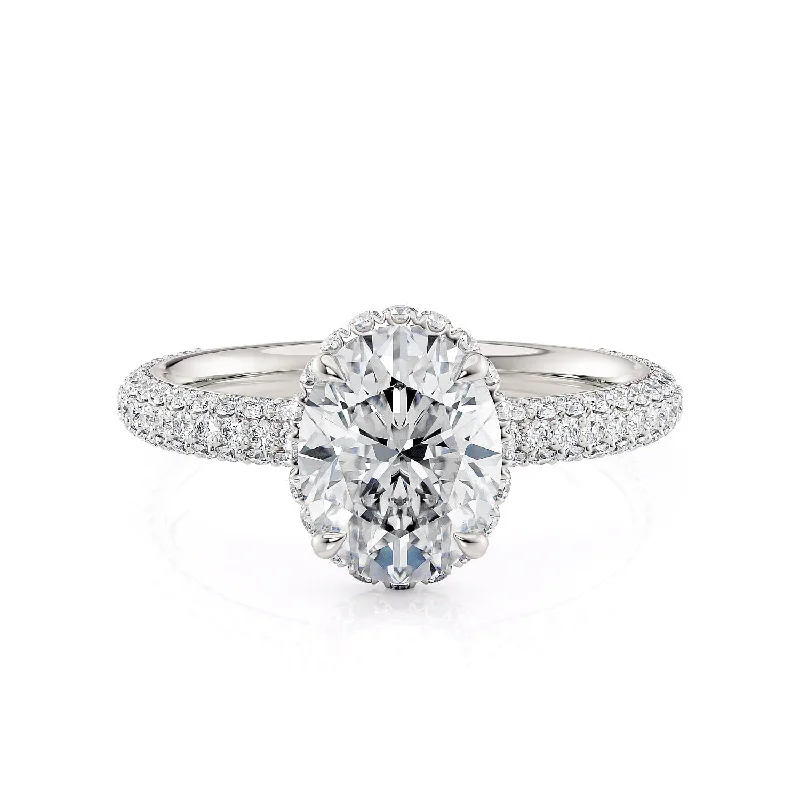 Vivid diamond engagement rings-Crown R808-2.5 Oval