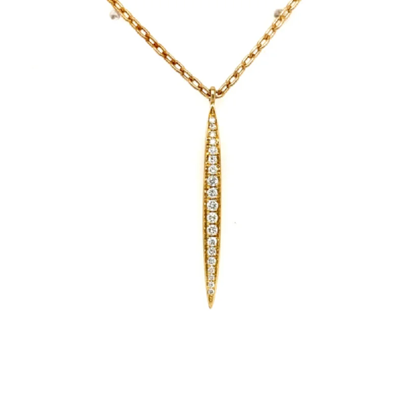 Drape-style necklaces-18k Diamond Drop Pendant Necklace