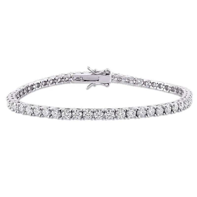 Secure clasp bangles-Miadora Sterling Silver 5 5/8ct TGW Moissanite Tennis Bracelet - 7 in x 3 mm x 3 mm