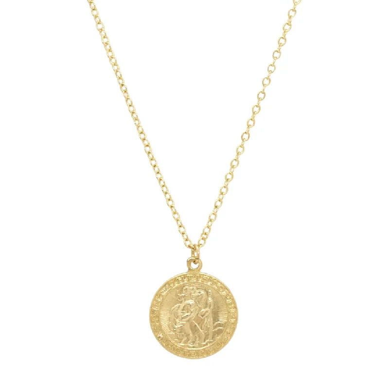 Braided link necklaces-Saint Christopher Necklace - Medium