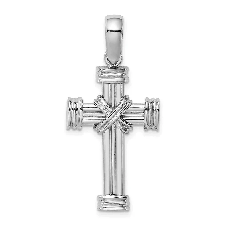 Daisy motif necklaces-Curata 14k Yellow or White Gold Order of Christ Cross With X Center and Endcaps Necklace 19.85mm x 39.1mm