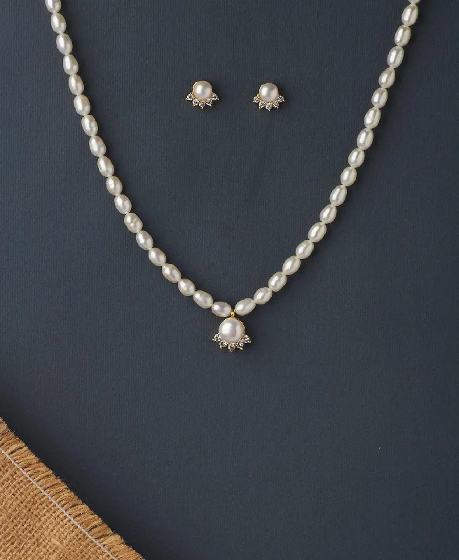 Surf wave necklaces-Elegant Real Pearl Necklace Set