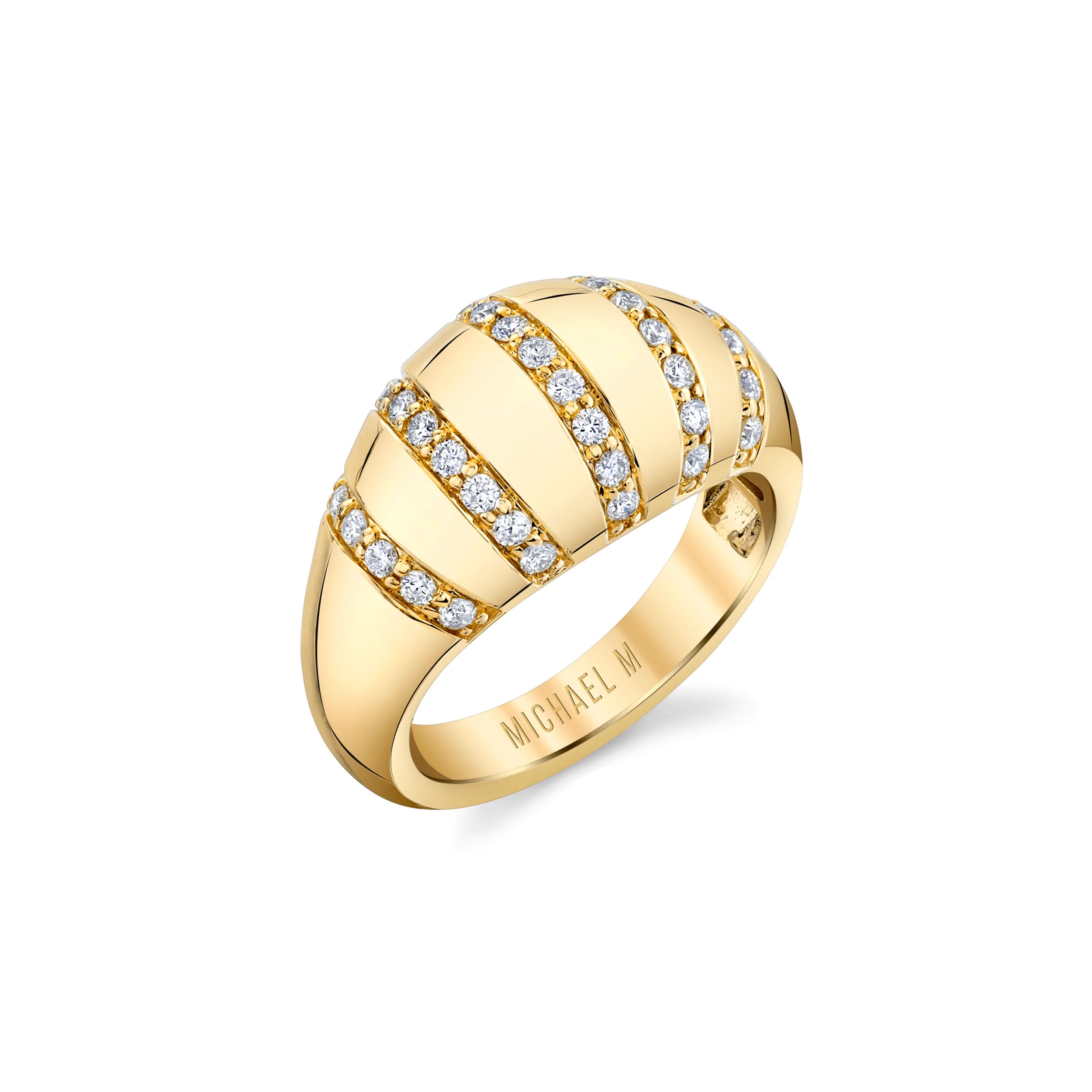 Cord edge engagement rings-Orb Stripe Signet Ring