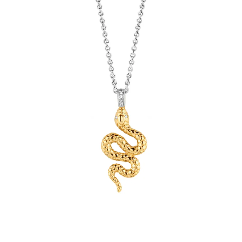 Retro deco necklaces-Ti Sento Snake Pendant Necklace