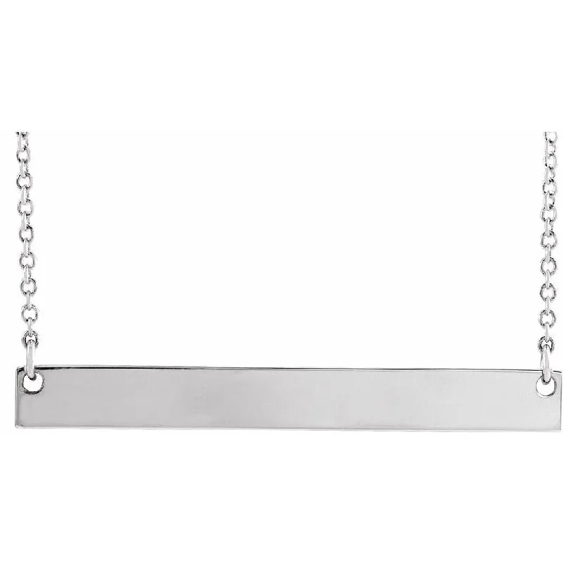 Sleek pendant necklaces-Curata 14k White Gold 34x4mm Polished Bar 18" Necklace