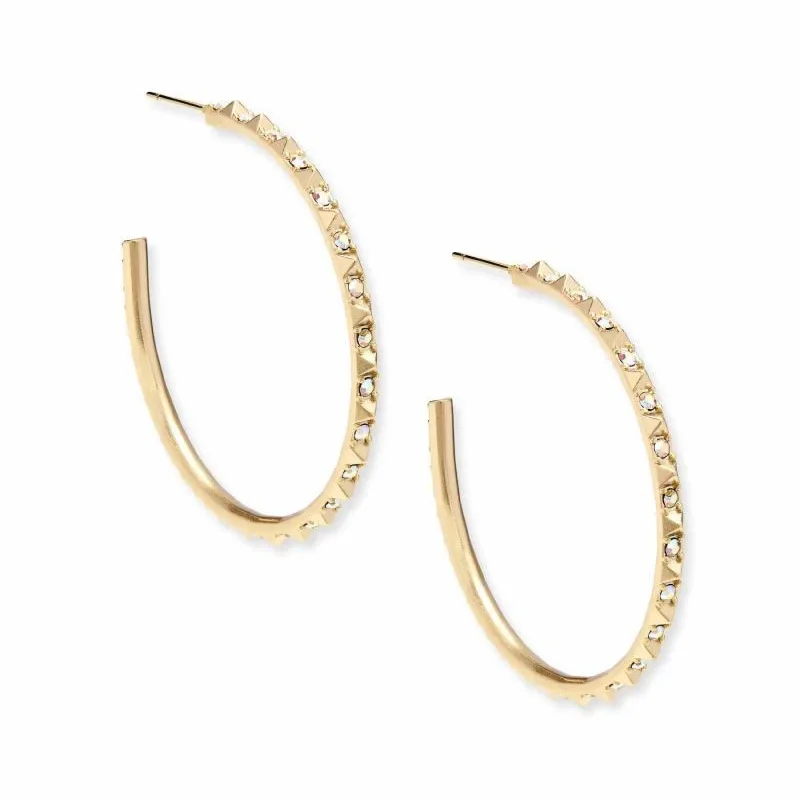 Sleek gem earrings-Kendra Scott | Veronica Hoop Earrings in Gold