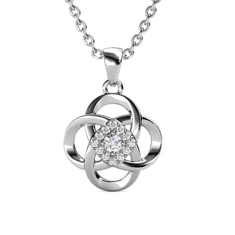 Whimsical bead necklaces-Nyssa 18k White Gold Plated Necklace with Simulated Diamond Crystals