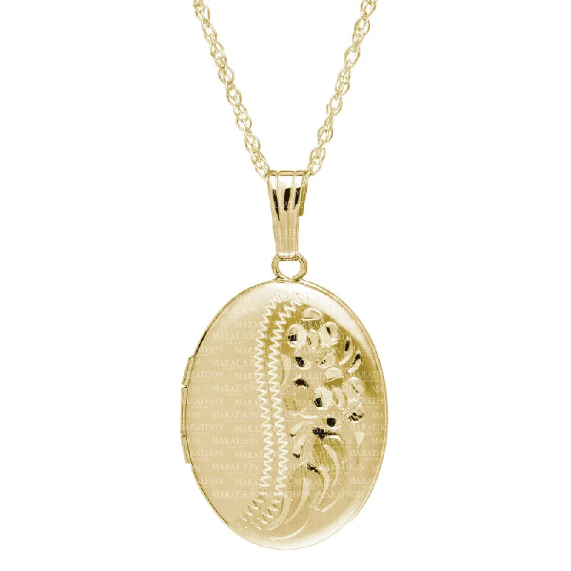 Floating gem necklaces-14k Gold Oval Locket Necklace