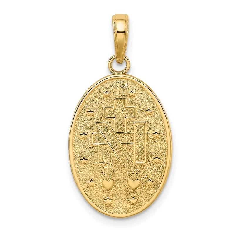 Plated silver necklaces-Curata 14k Yellow Gold18" 21x15mm Miraculous Medal Pendant Necklace