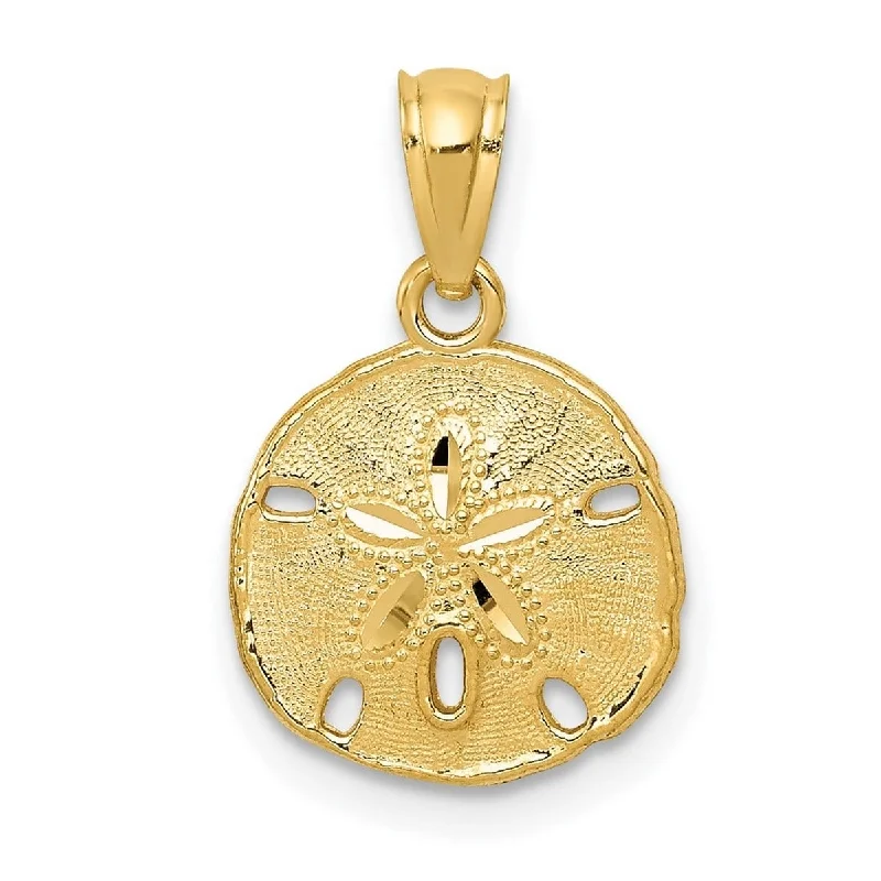 Fog glass necklaces-Curata 14k Yellow Gold 18" 17x11mm Small Sanddollar Pendant Necklace Necklace