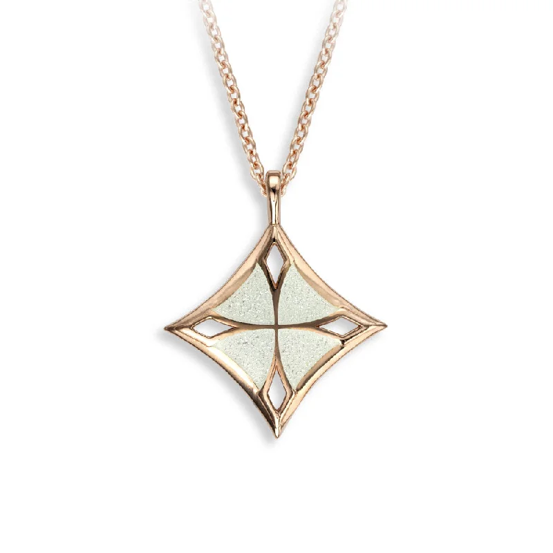 Bright crystal necklaces-Nicole Barr White Cloverleaf Cross Necklace