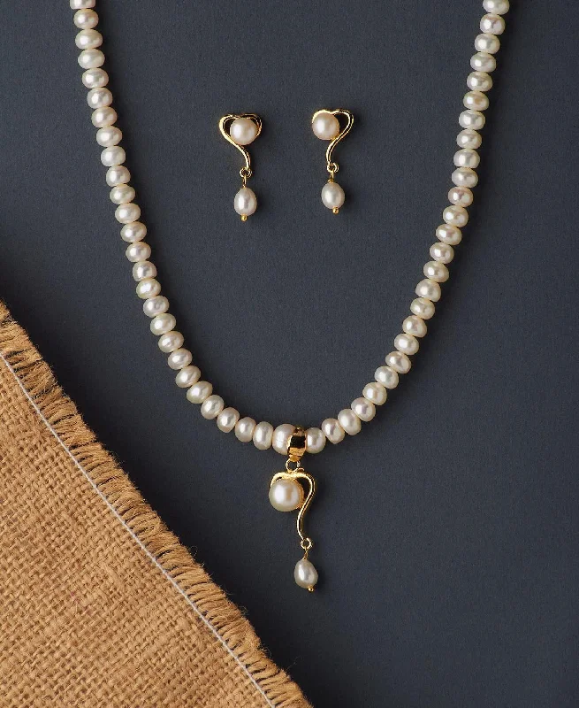 Lustrous pearl necklaces-Elegant Real Pearl Necklace Set