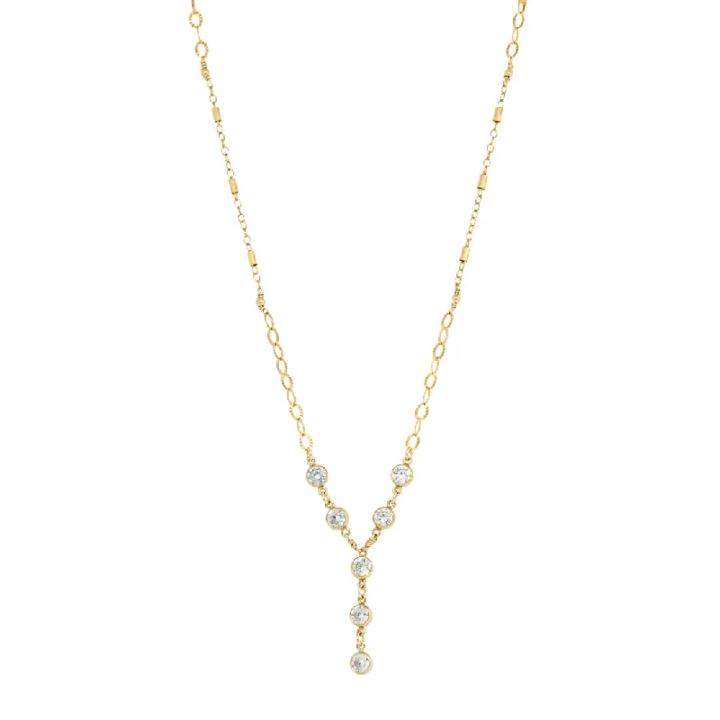 Aged medallion necklaces-Newport Lariat Necklace