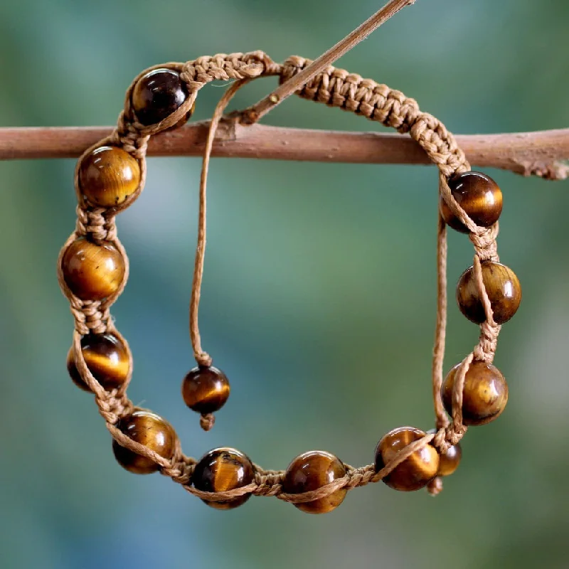 Vibrant enamel bangles-Cotton 'Oneness' Tiger's Eye Bracelet