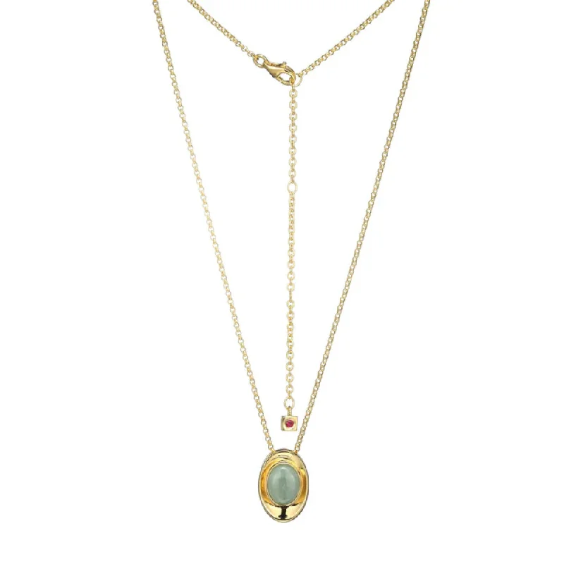 Bow knot necklaces-Elle Swirl Collection Jade Stone Pendant Necklace